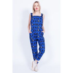 Nooworks Overalls in Blue Spot Cheetah Size Small - Like New!